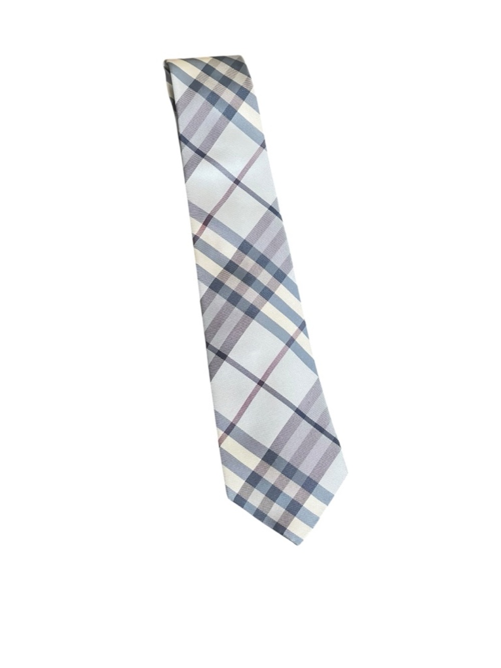 BURBERRY LONDON Men's Tie
-Grey/Purple/Maroon - Plaid Silk
Woven Tie - Picture 3 of 8